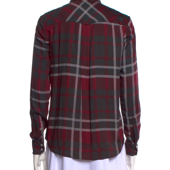 Haute Hippie western plaid shirt with pearl snap buttons -  xs - Picture 3 of 3